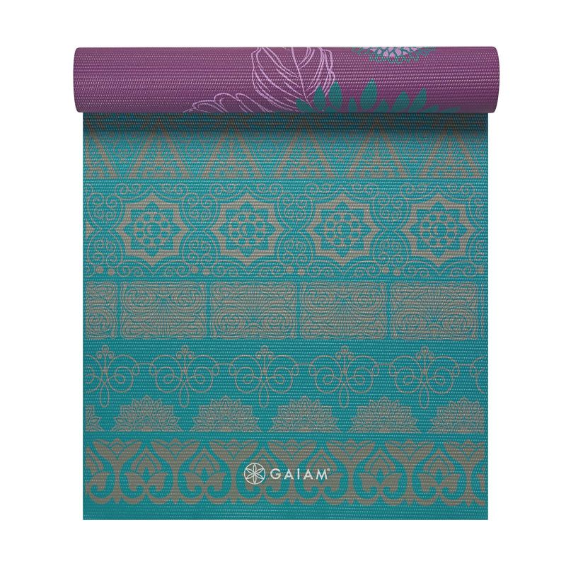 Gaiam Double-sided Yoga Mat "KIKU" 6 MM lila jóga matrac