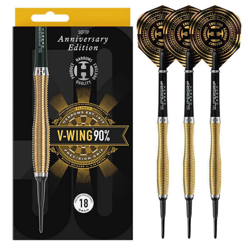 Harrows 90% 50th Anniversary Edition Steeltip Darts V-WING