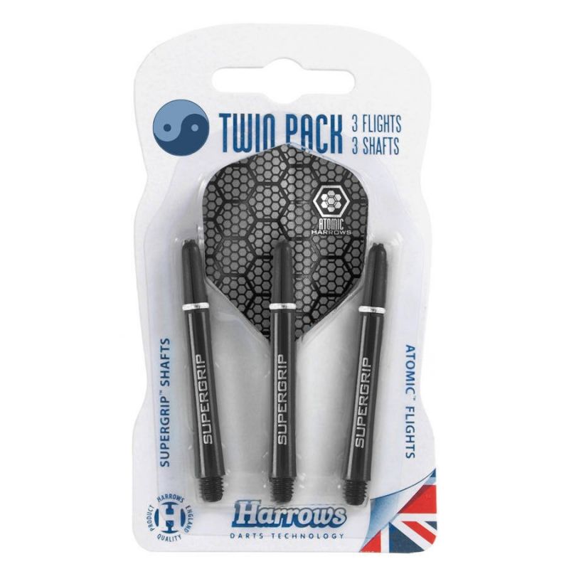 Harrows Twin Pack Supergrip shafts + Atomic flights dart felszerelés HS-TNK-000013681