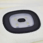 head Beanie With 4-Led Headlamp, 120 Lm, 3 Modes, For Outdoor Activities fehér kötött sapka GSP-1088228