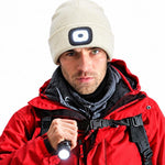 head Beanie With 4-Led Headlamp, 120 Lm, 3 Modes, For Outdoor Activities fehér kötött sapka GSP-1088228