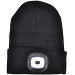 head Beanie With 4-Led Headlamp, 120 Lm, 3 Modes, For Outdoor Activities fekete kötött sapka GSP-1088211