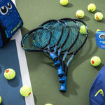 Head Novak 23 cv3 3/4 tennis racket with cover, black and , 235014 SC06 kék teniszütő