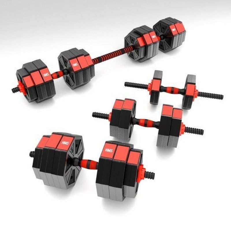 HMS Composite dumbbell SGC30 30kg + barbell edzőfelszerelés 17-57-031