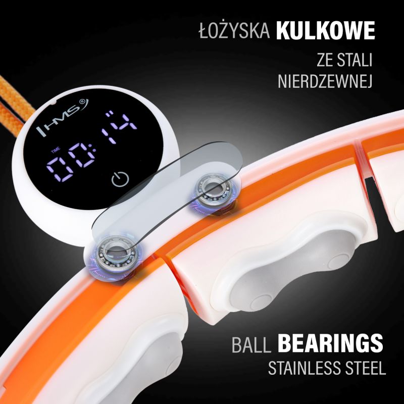 HMS HHM21 HULA HOP WHITE/ORANGE WITH MAGNETS, TPE PROTECTION AND WEIGHT + COUNTER narancssárga 17-44-597