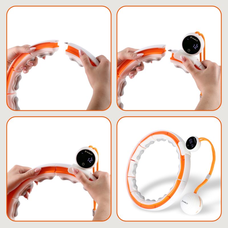 HMS HHM21 HULA HOP WHITE/ORANGE WITH MAGNETS, TPE PROTECTION AND WEIGHT + COUNTER narancssárga 17-44-597