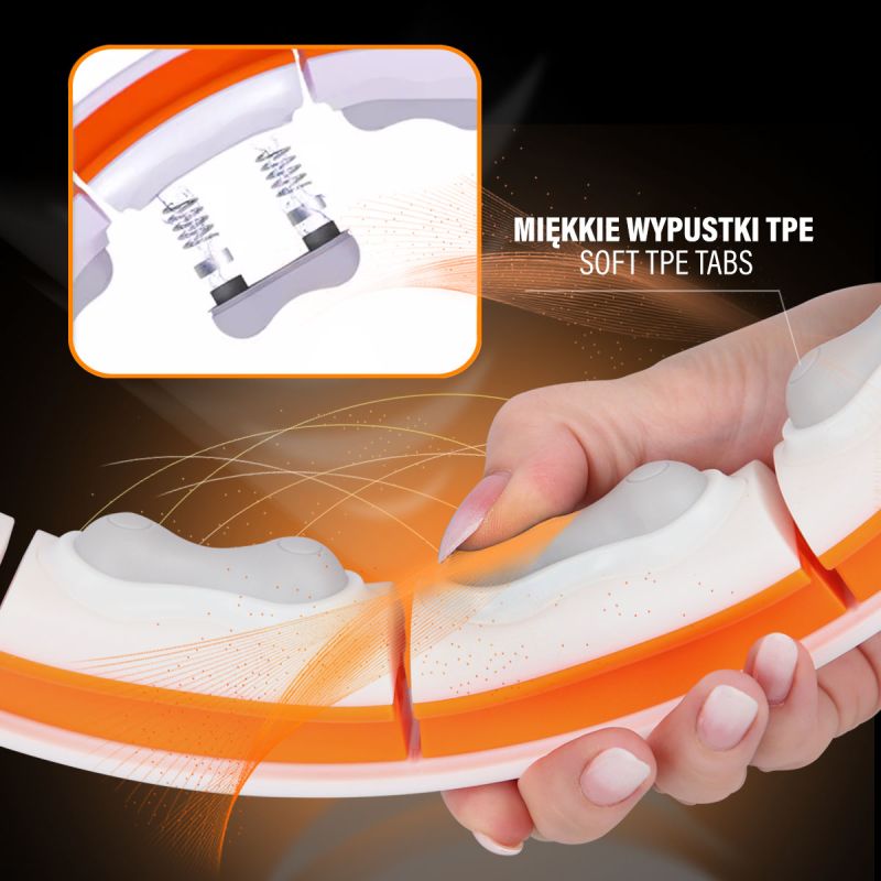 HMS HHM21 HULA HOP WHITE/ORANGE WITH MAGNETS, TPE PROTECTION AND WEIGHT + COUNTER narancssárga 17-44-597