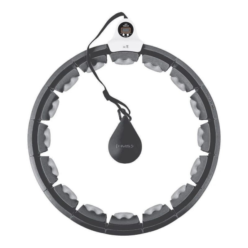 HMS HHW06 Hula Hoop with Studs, Weight and Counter, Black fekete 17-44-562