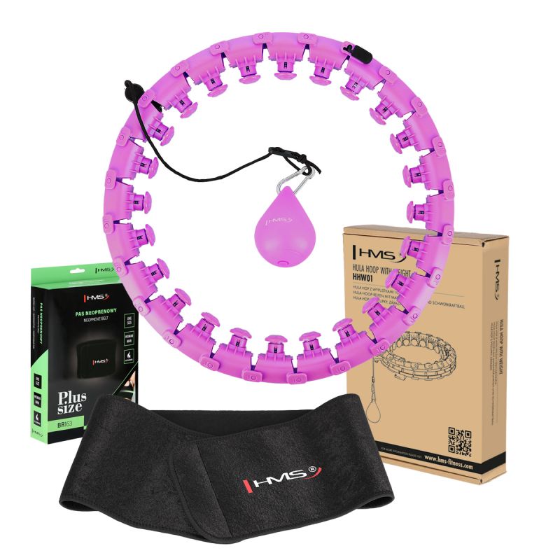 HMS Hula Hop Set Hhw12 Violet With Nuts And Weight + Belt Br163 Black Plus Size fekete 17-44-620