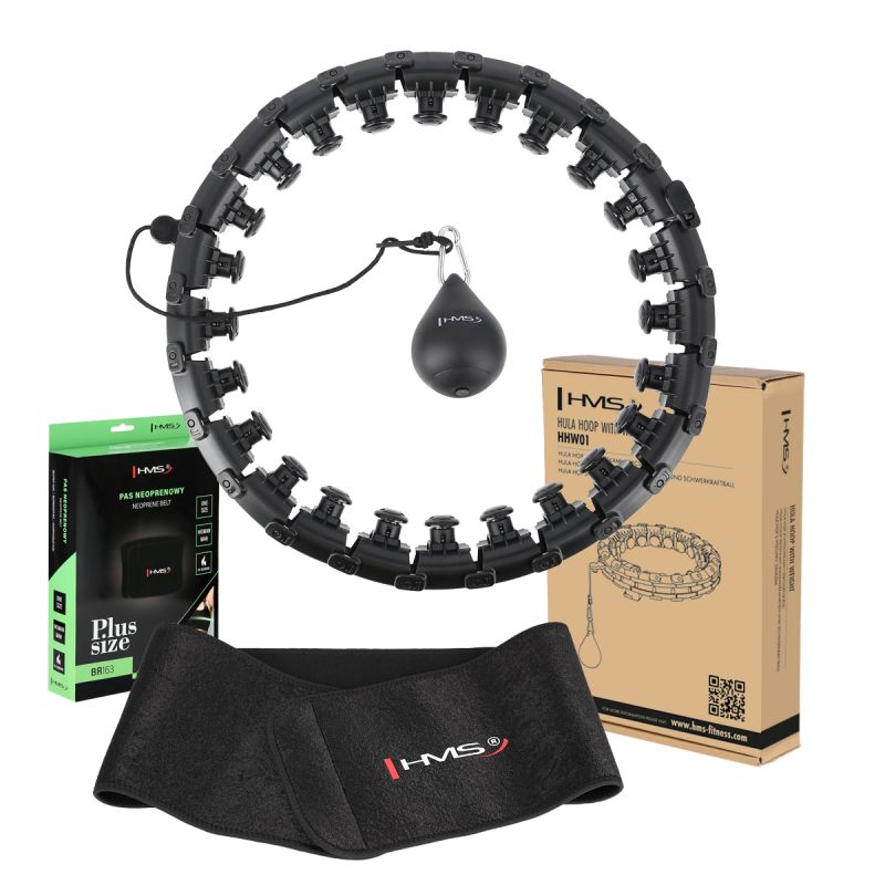 HMS Hula Hop Set Hhw12 With Projections And Weight + Belt Br163 Plus Size táska, fekete