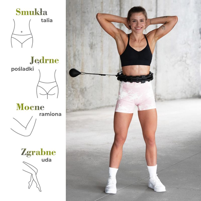 HMS Hula Hop Set Hhw12 With Projections And Weight + Belt Br163 Plus Size táska, fekete