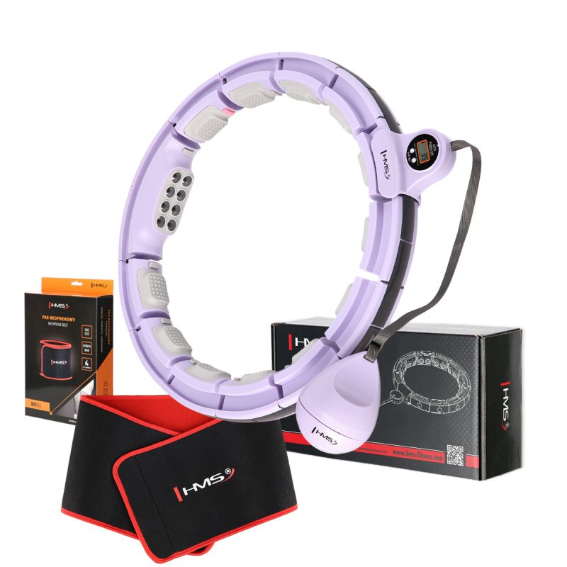 HMS Violet Hhm13 Magnetic Hula Hop Set With Counter + Br163 Slimming Belt derékszorító öv, fekete