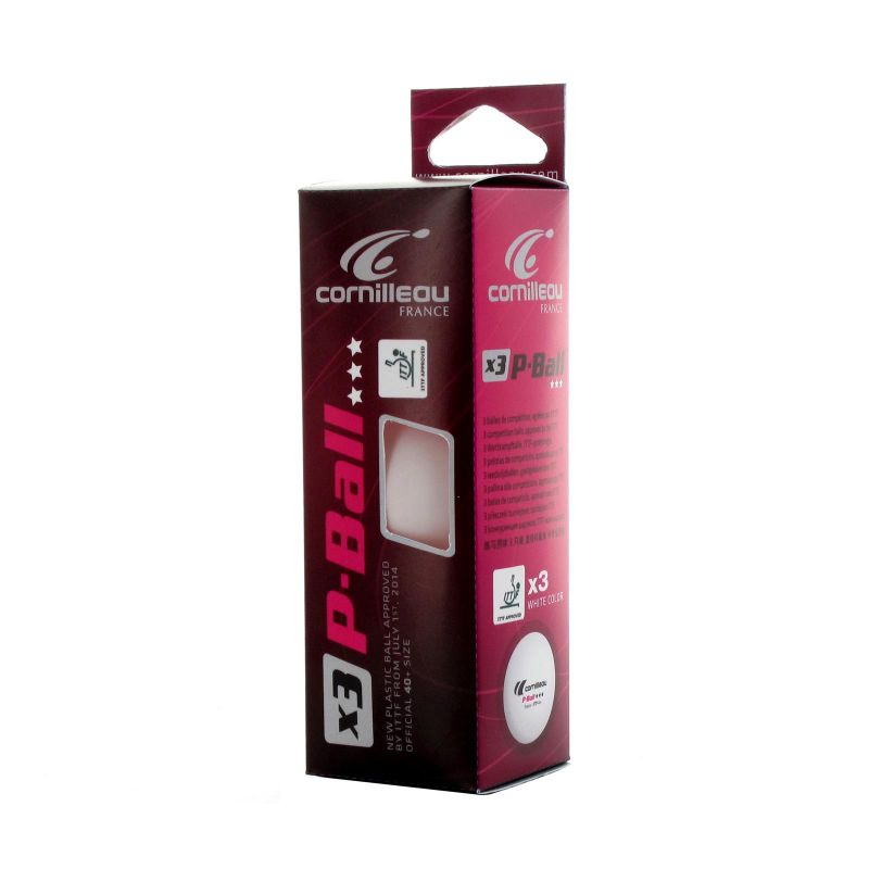 Inny Cornilleau P-BALL ITTF table tennis balls white 3 pcs. Labda 310550