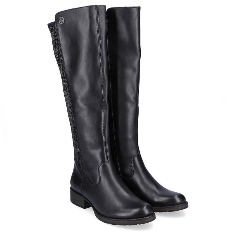 Inny Rieker W Z9591-00 black leather boots Cipő női R352