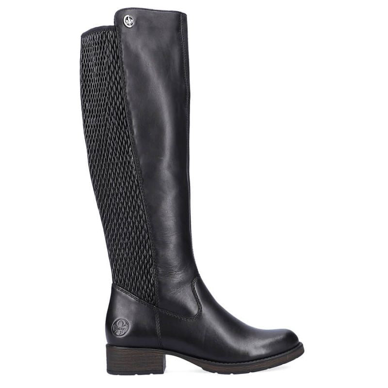 Inny Rieker W Z9591-00 black leather boots Cipő női R352