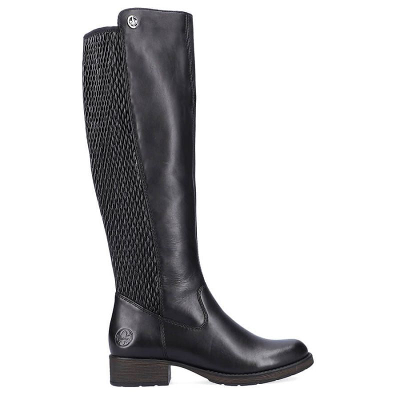 Inny Rieker W Z9591-00 black leather boots Cipő női R352
