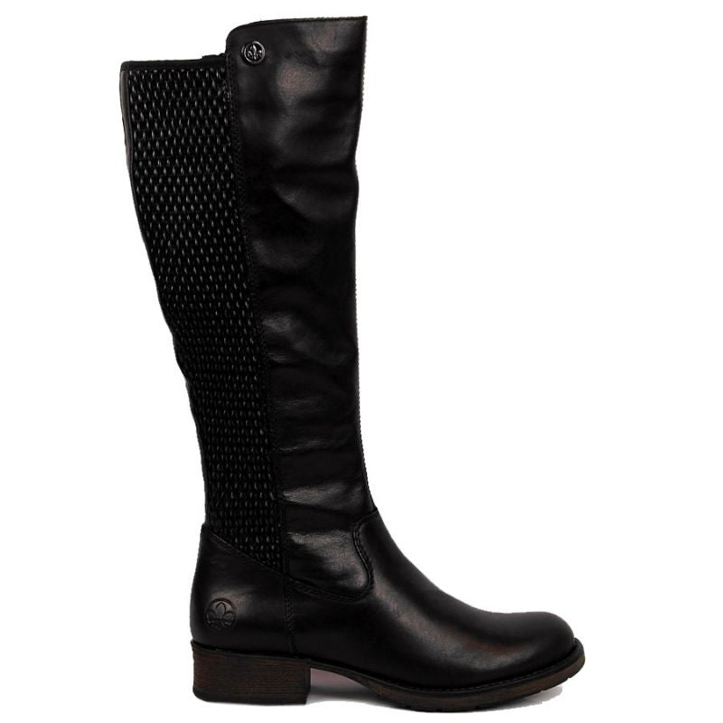 Inny Rieker W Z9591-00 black leather boots Cipő női R352