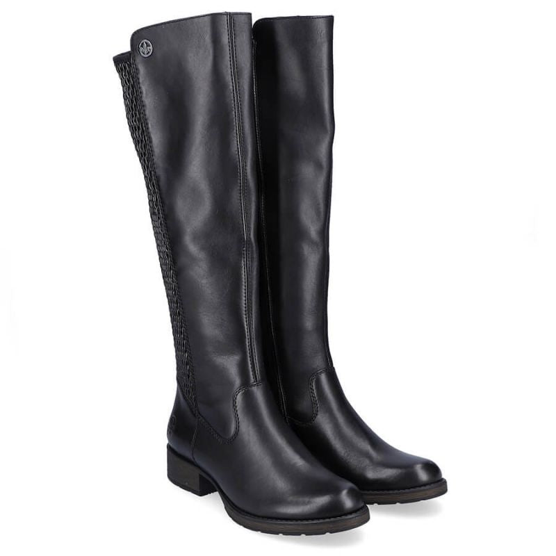 Inny Rieker W Z9591-00 black leather boots Cipő női R352