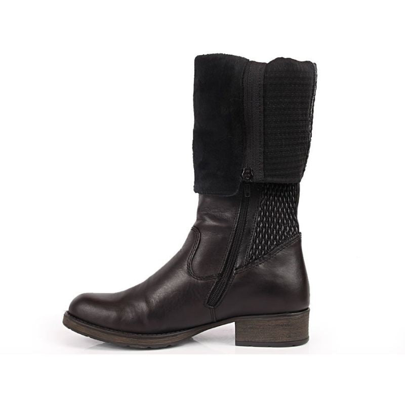 Inny Rieker W Z9591-00 black leather boots Cipő női R352