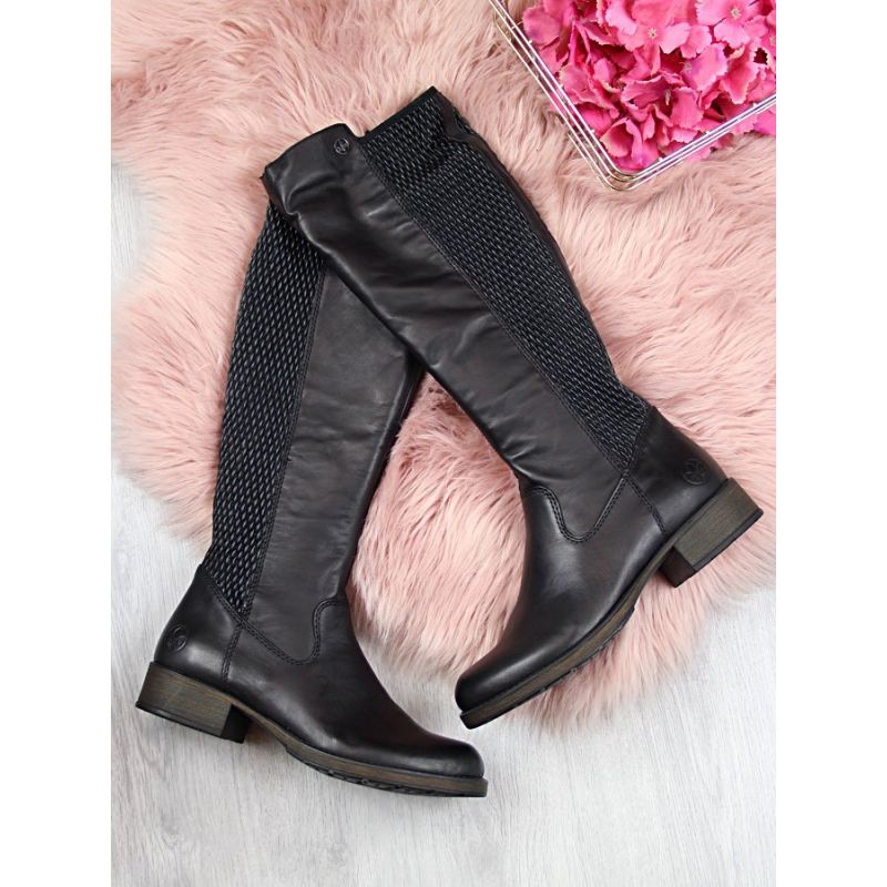 Inny Rieker W Z9591-00 black leather boots Cipő női R352