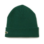 Lacoste Ribbed Wool Beanie - zöld kötött sapka RB0001-132