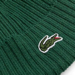 Lacoste Ribbed Wool Beanie - zöld kötött sapka RB0001-132