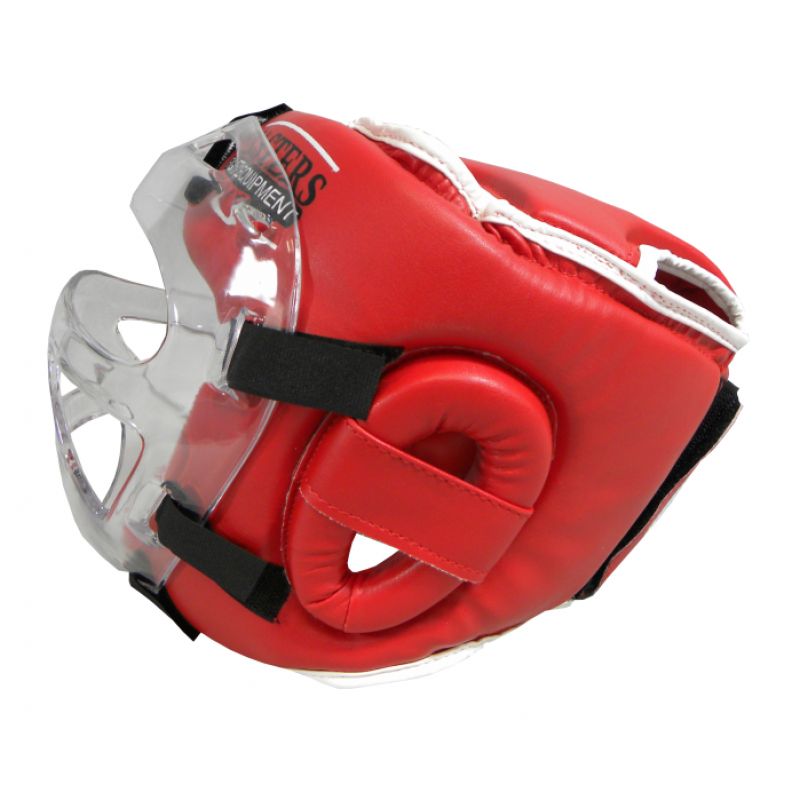 Masters Boxing Helmet with Mask KSSPU-M (WAKO APPROVED) védőfelszerelés, piros