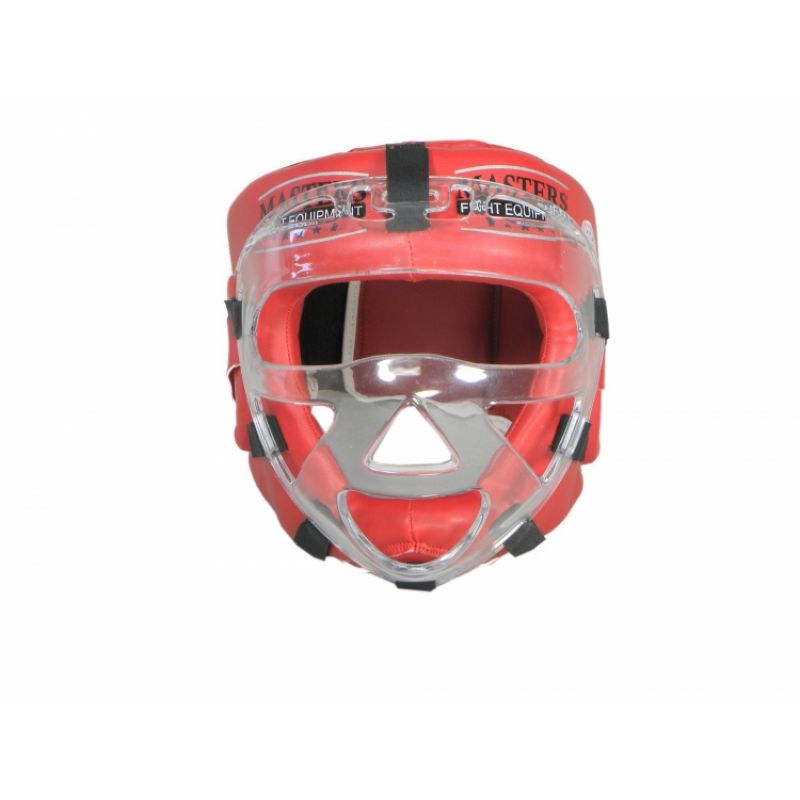 Masters Boxing Helmet with Mask KSSPU-M (WAKO APPROVED) védőfelszerelés, piros