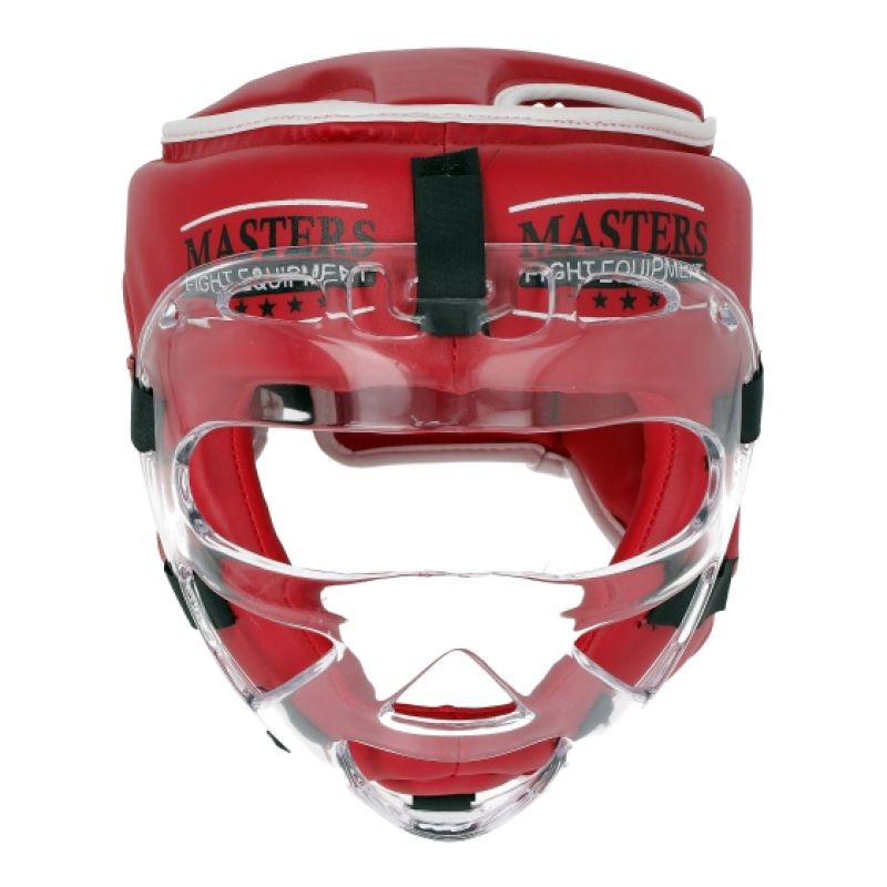 Masters Boxing Helmet with Mask KSSPU-M (WAKO APPROVED) védőfelszerelés, piros