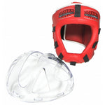 Masters Boxing Helmet with Mask KSSPU-M (WAKO APPROVED) védőfelszerelés, piros