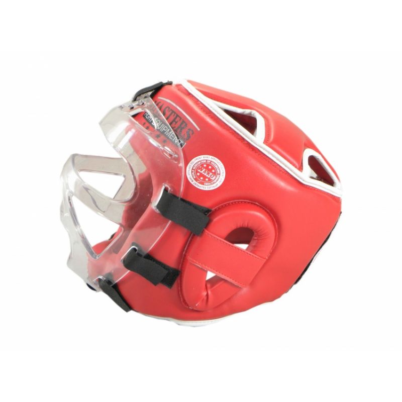 Masters Boxing Helmet with Mask KSSPU-M (WAKO APPROVED) védőfelszerelés, piros