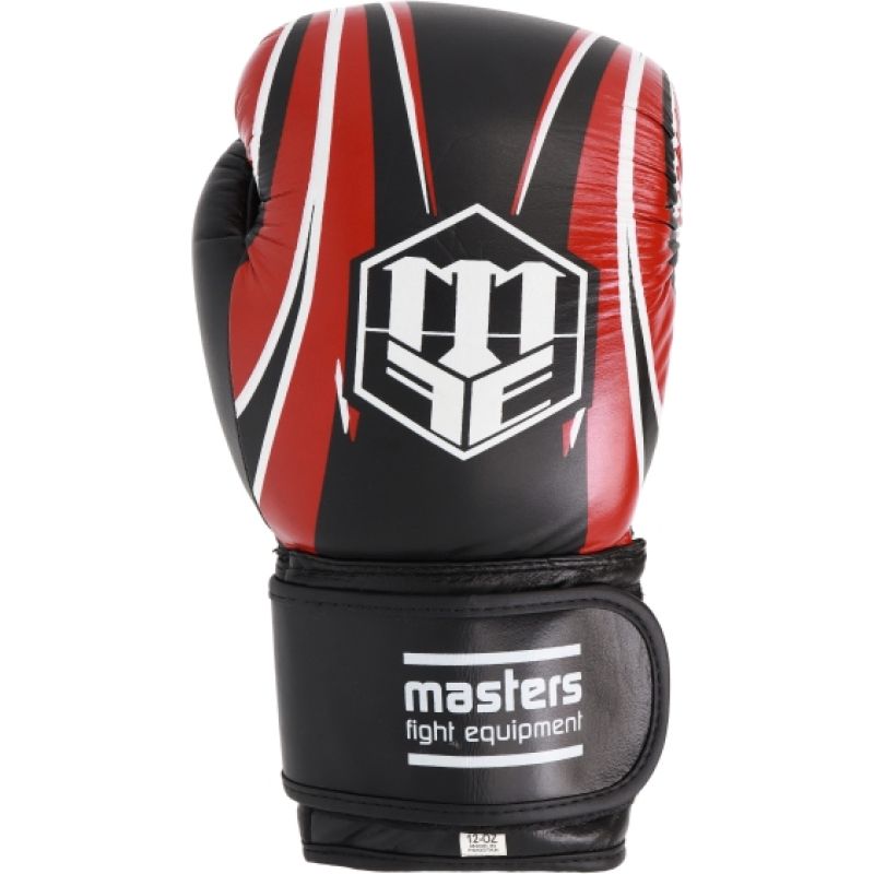 MASTERS FIGHT EQUIPMENT RBT-5A leather black and red piros kesztyű 0155-120102 boxkesztyű