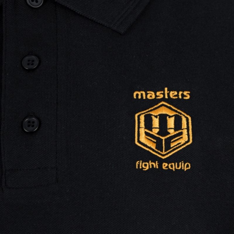 Masters póló férfi galléros póló, fekete
