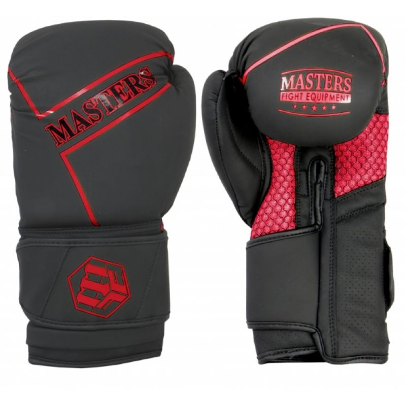 Masters RPU-BLACK boxkesztyű, czarno - czerwone+10 oz