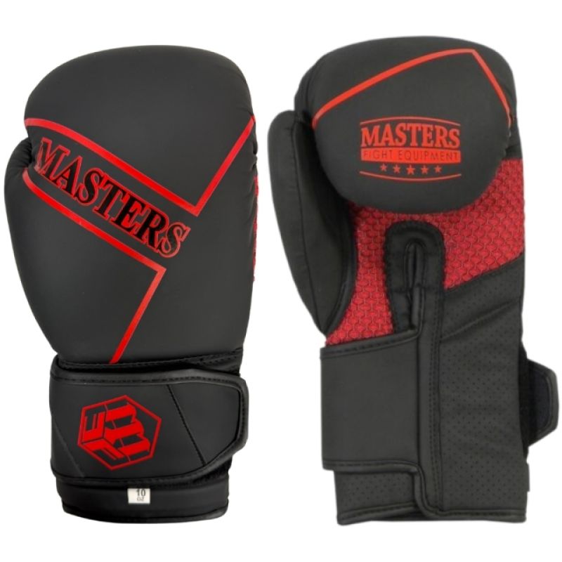 Masters RPU-BLACK boxkesztyű, czarno - czerwone+10 oz