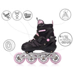 Meteor M 34-37 Urbo Roller Skates Black/ rózsaszín görkorcsolya