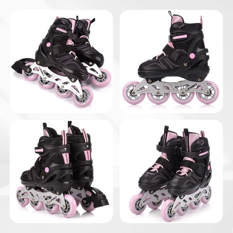 Meteor M 34-37 Urbo Roller Skates Black/ rózsaszín görkorcsolya