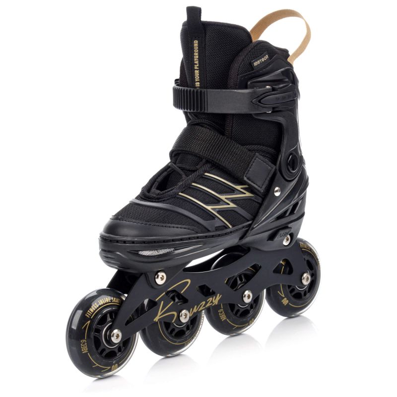 Meteor M 34-38 Buzzy Roller Skates Black/ arany görkorcsolya