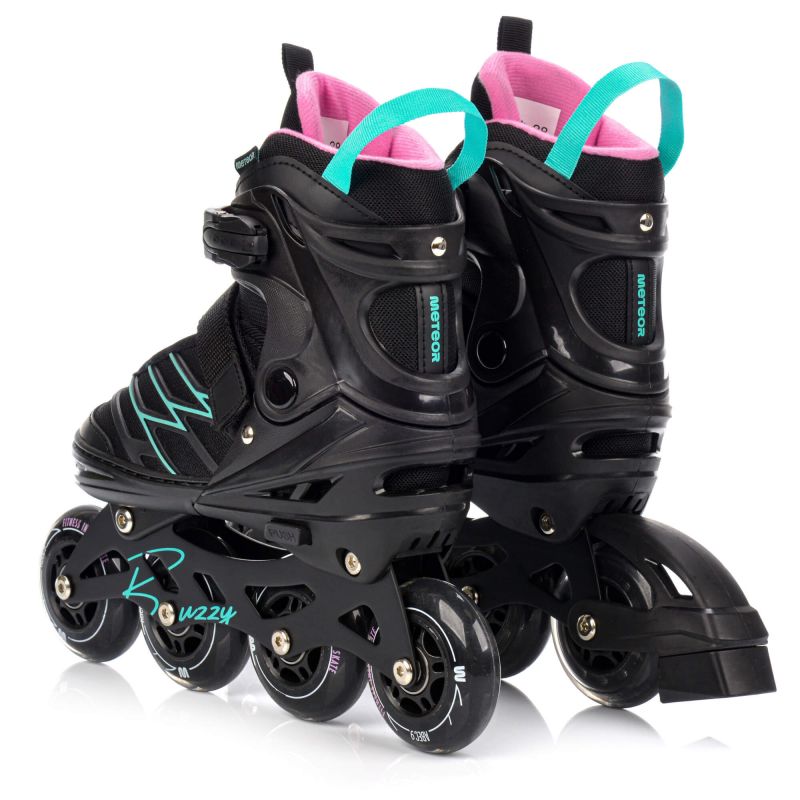 Meteor M 34-38 Buzzy Roller Skates Black/Pink/ menta görkorcsolya