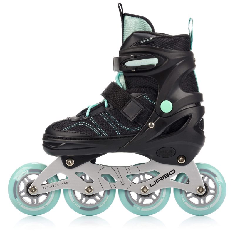 Meteor Roller Skates L 38-41 Urbo Black/ menta görkorcsolya