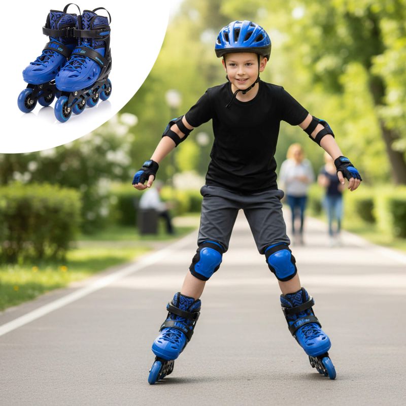Meteor S 30-33 Loky Roller Skates Black/ kék görkorcsolya