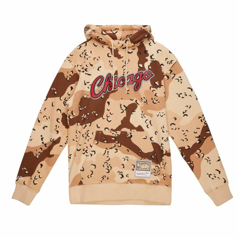 Mitchell & Ness NBA Chicago Bulls Camo Reflective Hoodie férfi kapucnis pulóver FPHD1114-CBUYYPPPCAMO