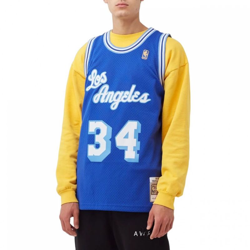 Mitchell & Ness NBA Swingman Los Angeles Lakers Shaquille O&#39;Neal M T-shirt SMJYAC18013-LALROYA96SON - Sportmania.hu