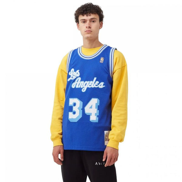 Mitchell & Ness NBA Swingman Los Angeles Lakers Shaquille O&#39;Neal M T-shirt SMJYAC18013-LALROYA96SON - Sportmania.hu
