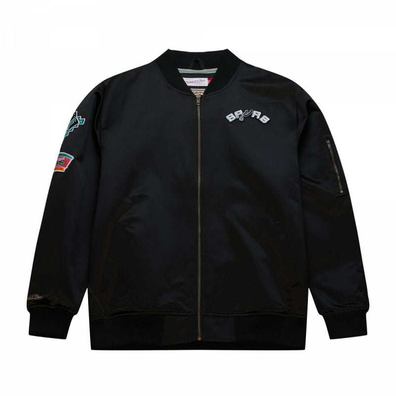 Mitchell &amp; Ness Lightweight Satin Bomber San Antonio Spurs M Jacket Sjkt6599-sasyypppblck - Sportmania.hu