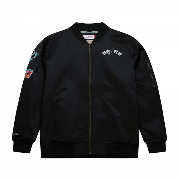 Mitchell &amp; Ness Lightweight Satin Bomber San Antonio Spurs M Jacket Sjkt6599-sasyypppblck - Sportmania.hu