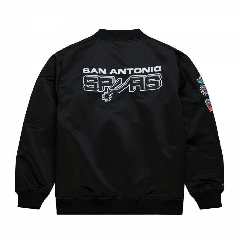 Mitchell &amp; Ness Lightweight Satin Bomber San Antonio Spurs M Jacket Sjkt6599-sasyypppblck - Sportmania.hu
