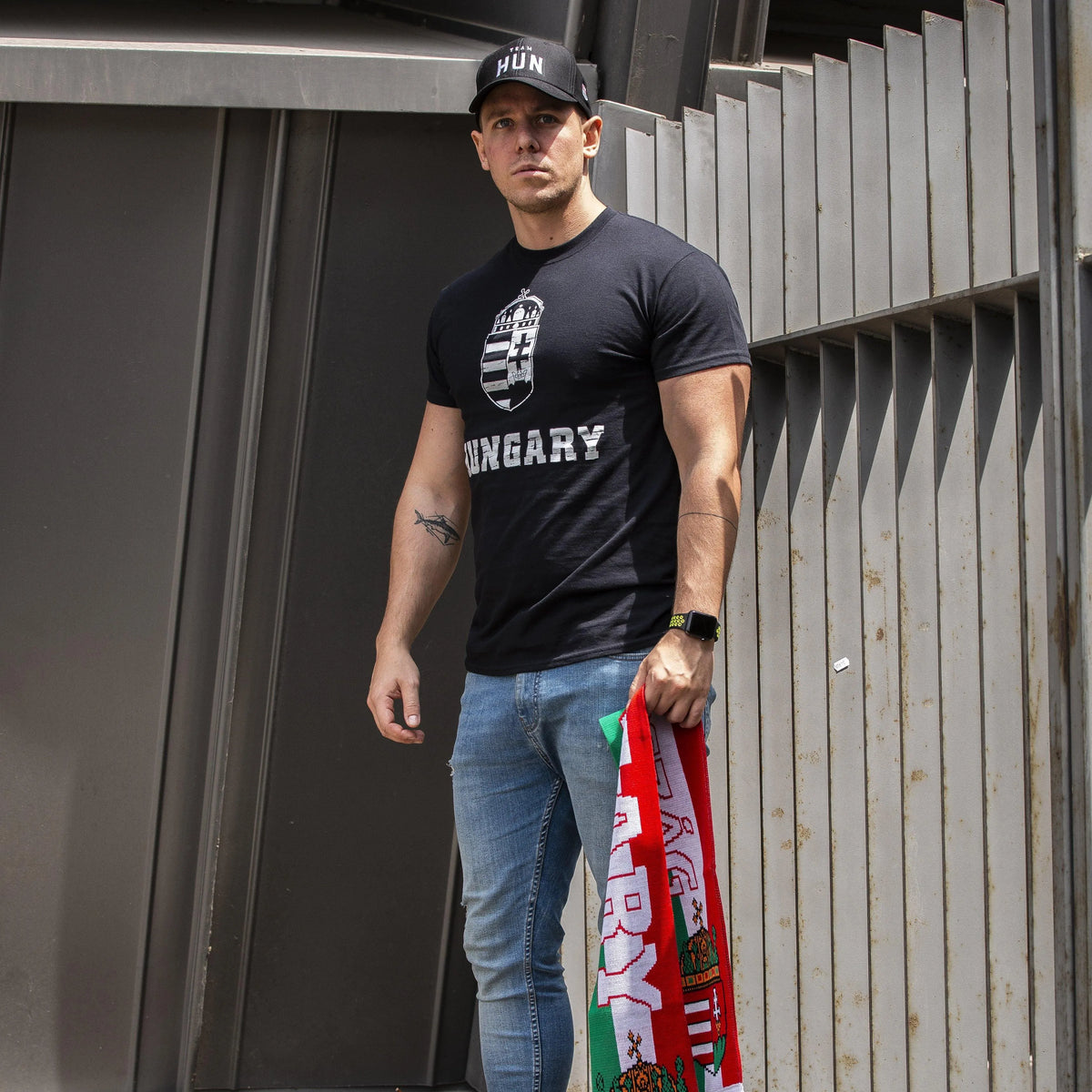 Msport Hungary Férfi Póló - Fekete Magyar Címeres