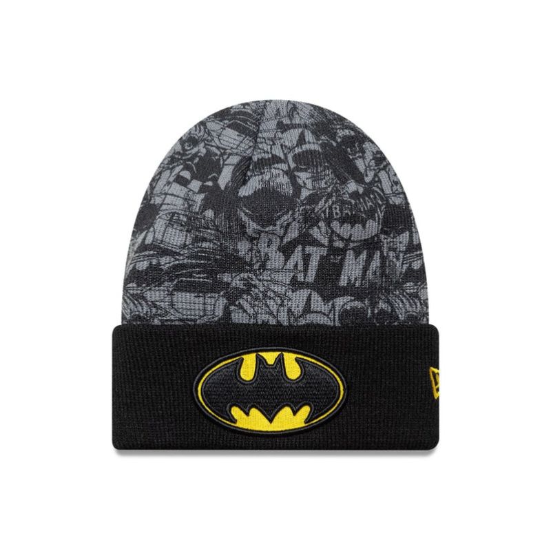 New Era Batman Youth Black Cuff Knit Beanie - uniwersalny kötött sapka 60691137