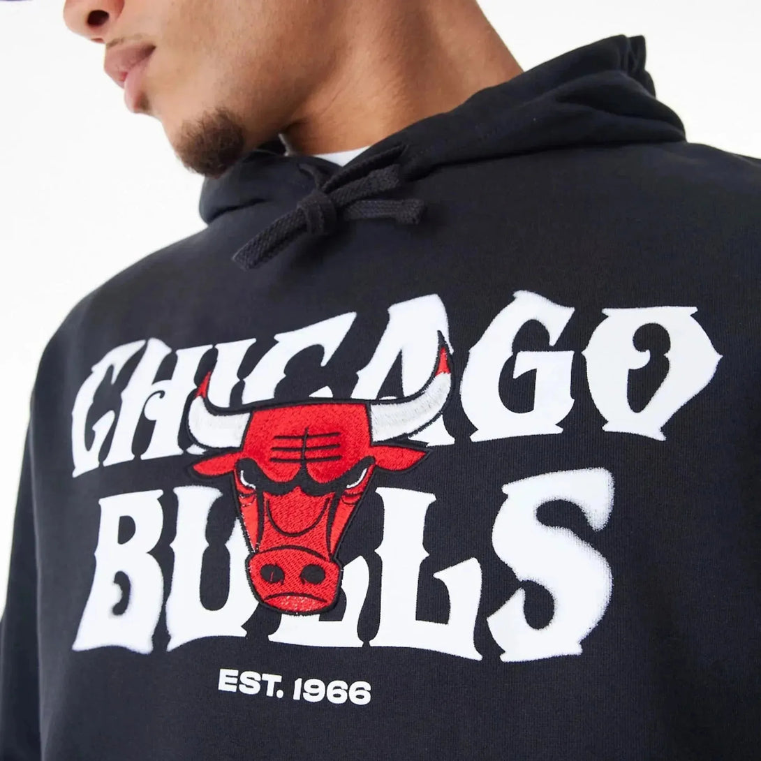 New Era Chicago Bulls NBA Graphic Black Oversized kapucnis pulóver - Sportmania.hu